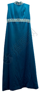 蓝裙子白色高领羊毛古董筒仓毛衣背景图片