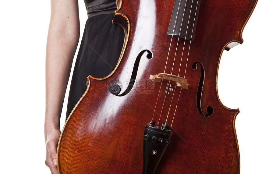 玩游戏大提琴手工具大提琴黑色音乐家演员女性娱乐文化白色图片