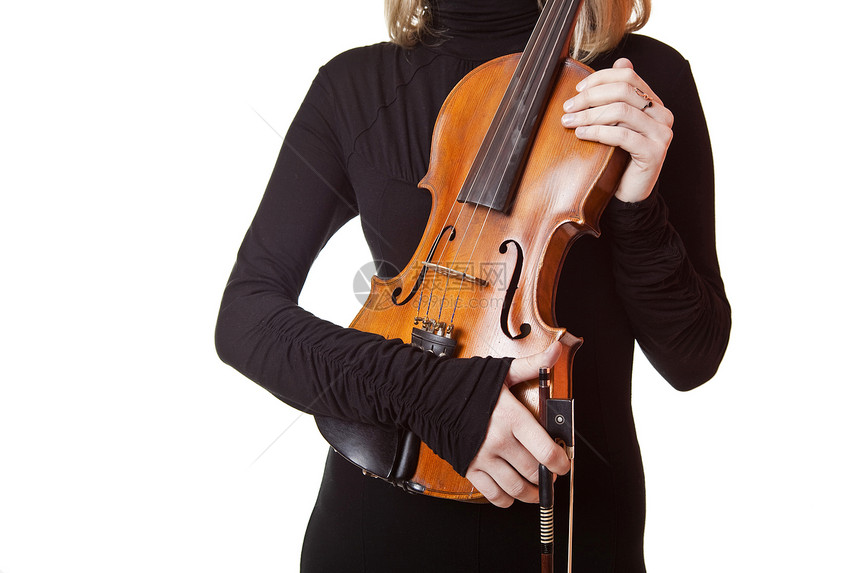 维奥拉小提琴手黑色旋律工作室爱好大提琴手女性文化娱乐白色图片