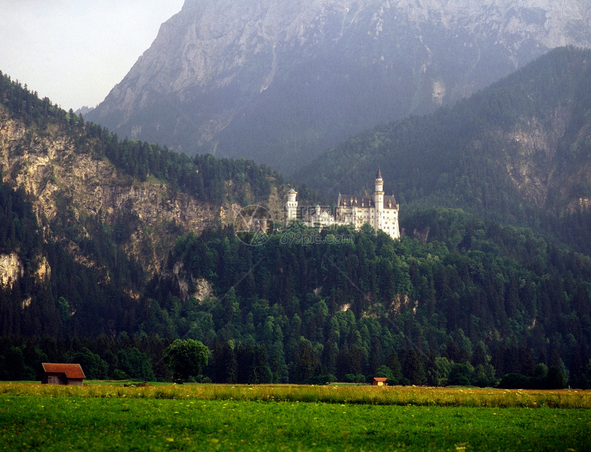 德国新施旺斯坦城堡建筑学山脉地标图片