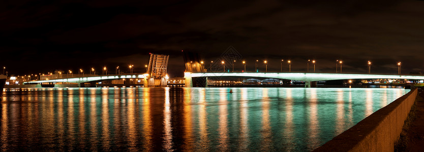 亚历山大·内夫斯基桥的全景背景图片