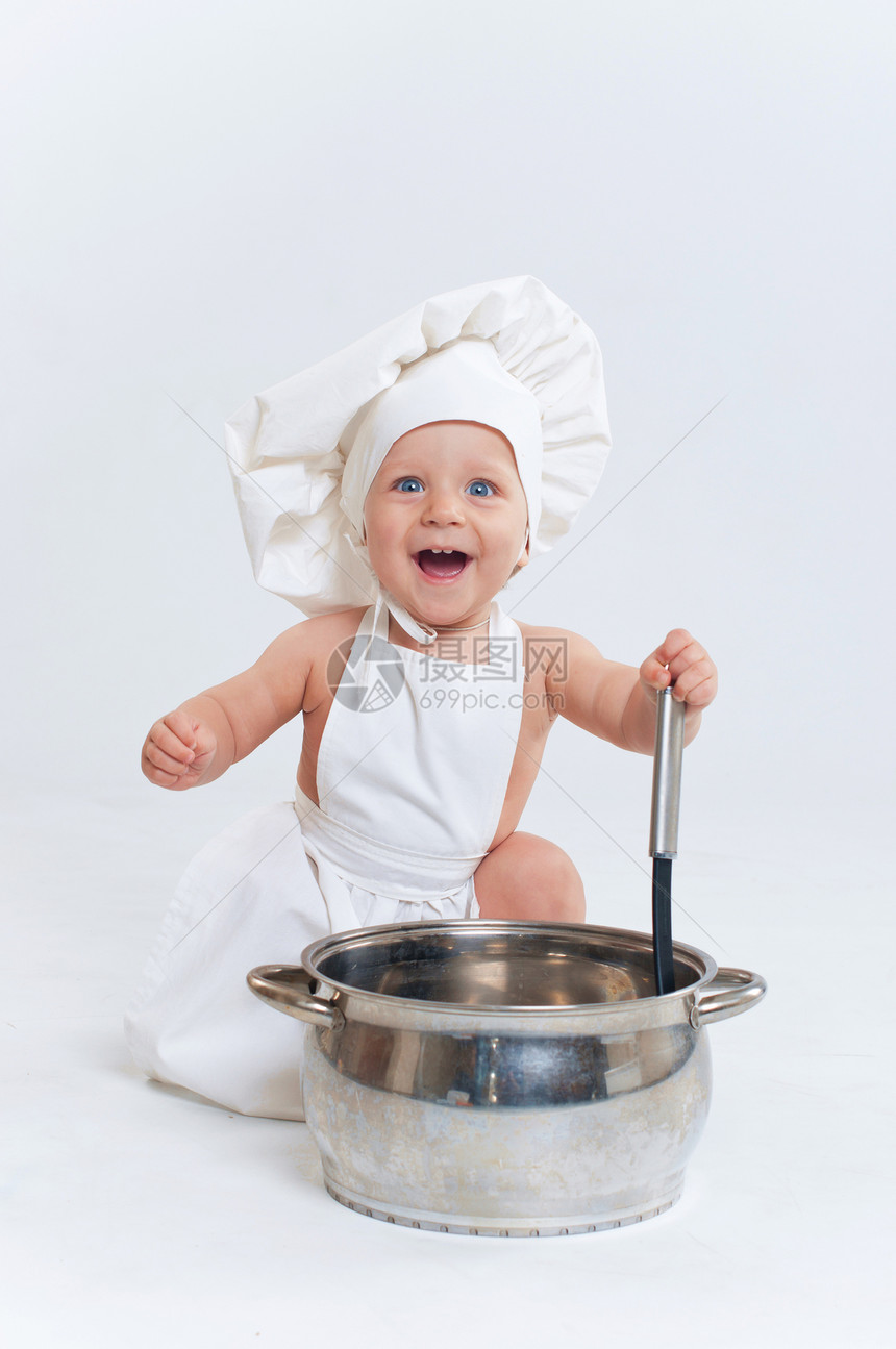 小厨师工作室童年男生烹饪饮食乐趣食物戏服婴儿孩子们图片