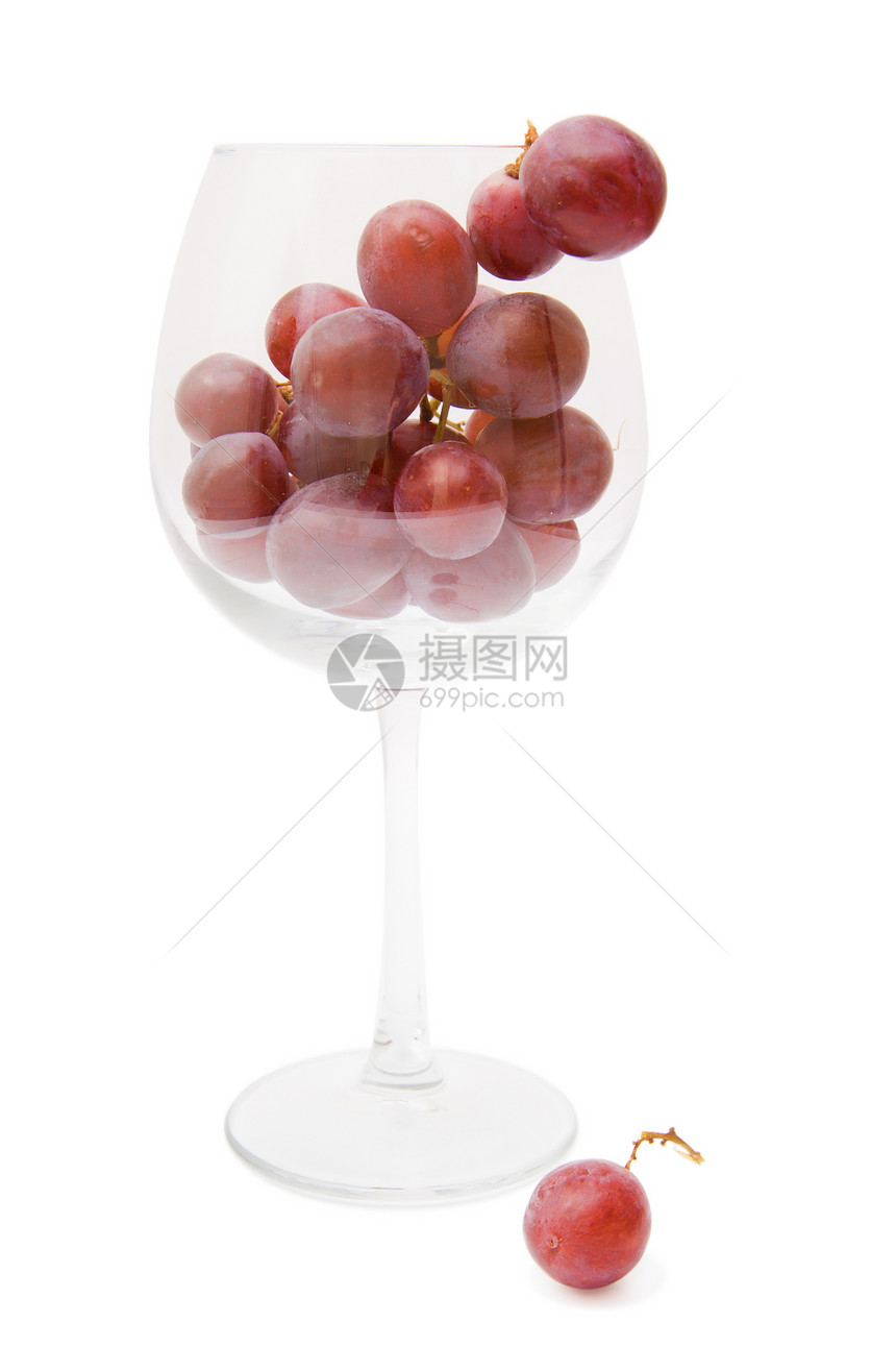 酒杯中的红葡萄图片