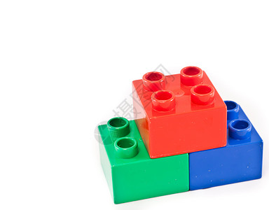 构块红色白色幼儿园砖块塑料童年积木玩具背景图片