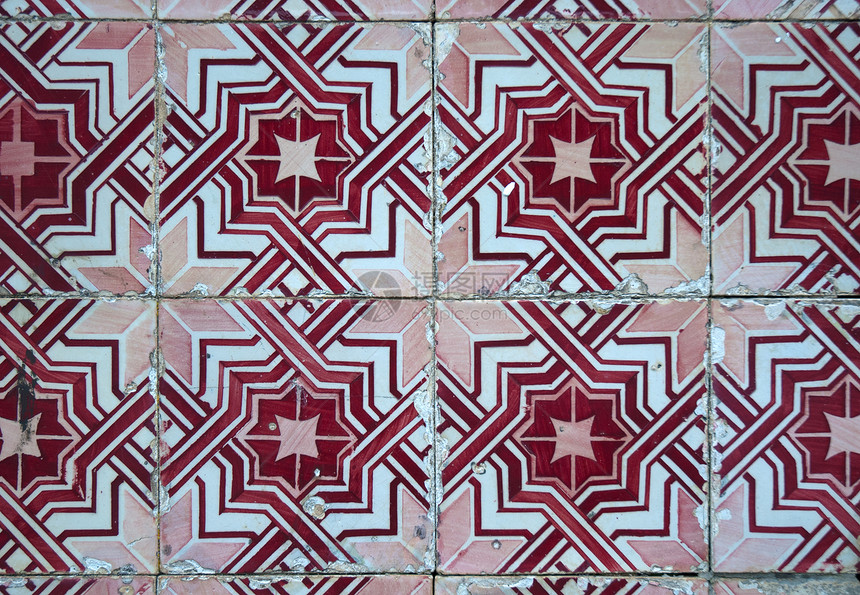 葡萄牙格子瓷砖壁画古董陶瓷艺术家艺术品几何学建筑正方形手工工艺图片