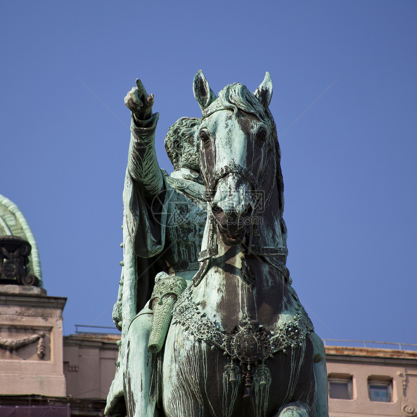 贝尔格莱德公爵纪念碑历史旅游动物王朝首都地方雕像城市正方形王子图片