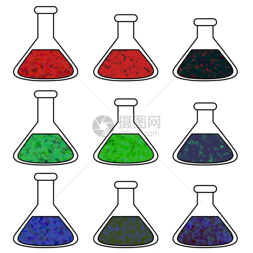 烧杯化学实验液体药品瓶子化学品插图医疗科学图片