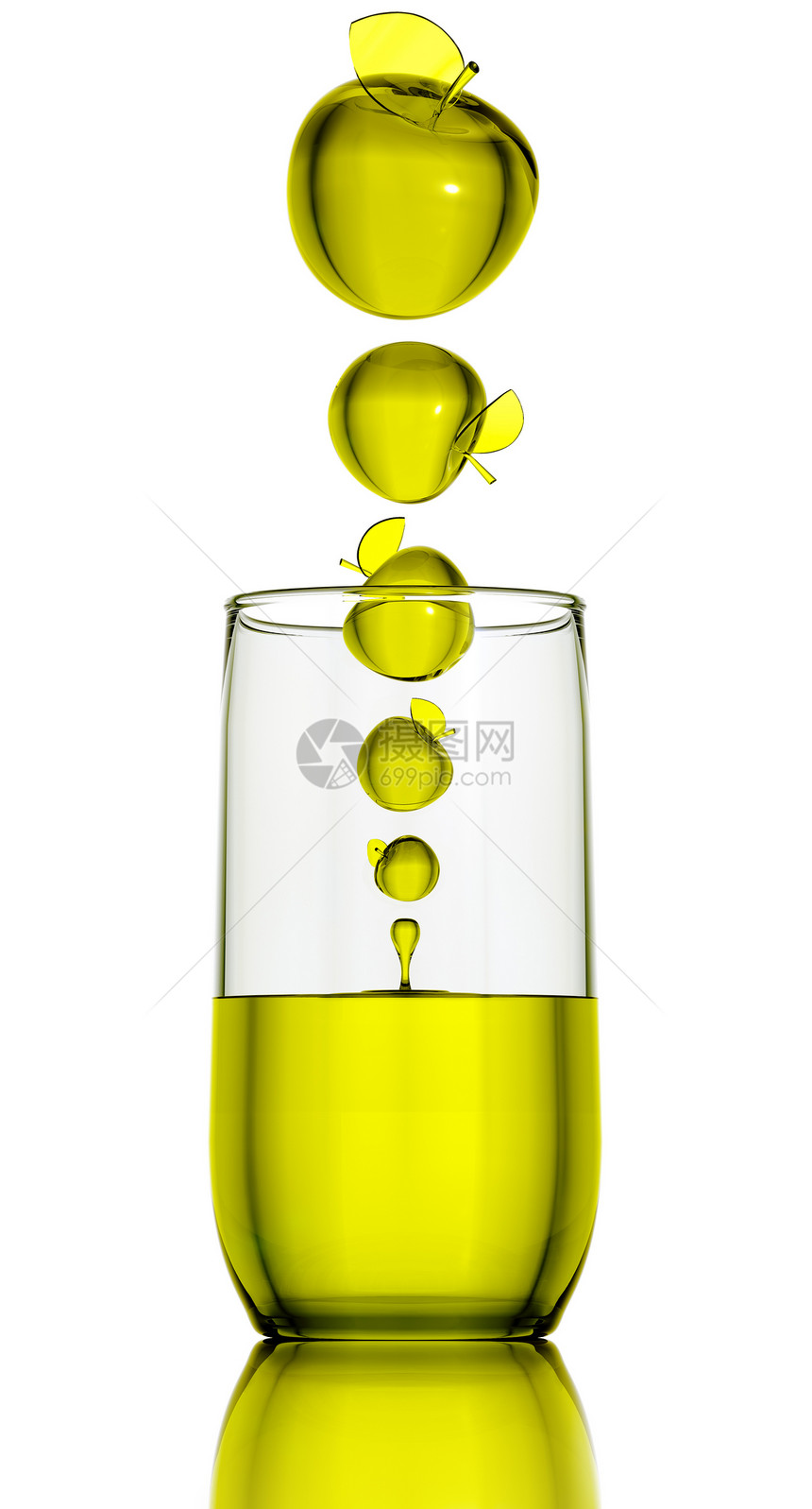 苹果汁饮料水果食品食物茶点绿色玻璃果汁图片