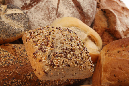 面包饼木头营养粮食种子面包午餐包子早餐盒子食物背景图片