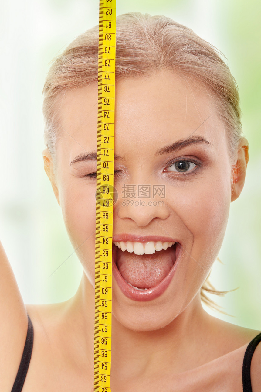 斯利姆女孩组织女士橘皮营养磁带数字减肥饮食测量身体图片