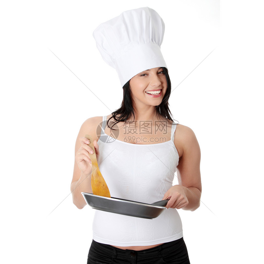 年轻妇女烹饪健康食品食物生活妻子幸福菜肴女孩蔬菜微笑饮食营养图片