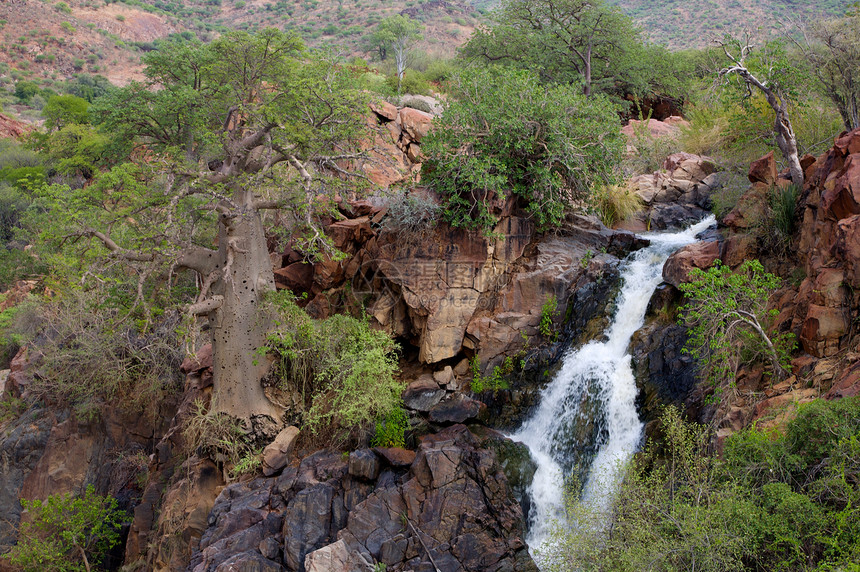 埃普帕瀑布岩石库涅风景漂流绿色荒野力量地标环境图片