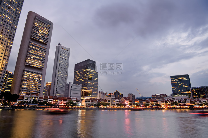 摩天大楼城市蓝色场景反射建筑学市中心首都海洋风景景观图片