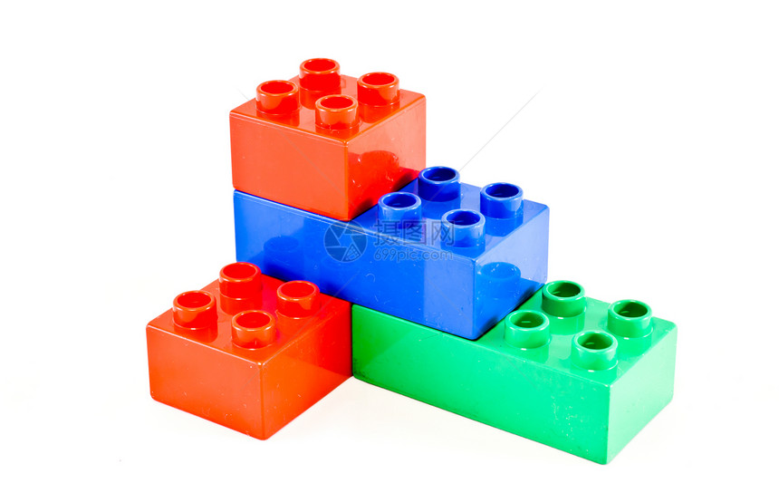 构块积木幼儿园白色红色玩具砖块童年塑料图片