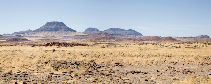 纳米比亚的荒野蓝色天空沙漠环境纳米布场景干旱生态土地极端图片