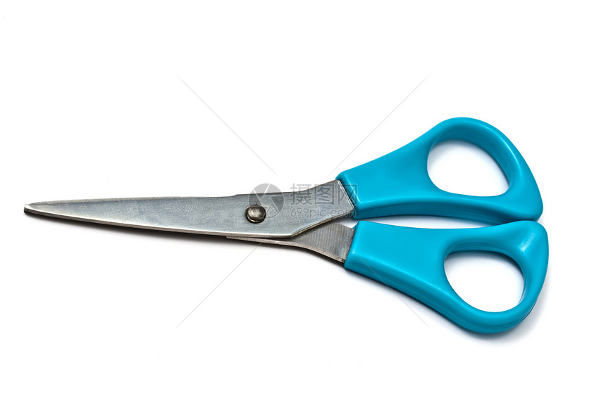 蓝剪刀插条金属缝纫剪刀蓝色工具裁缝夹子刀具工作图片