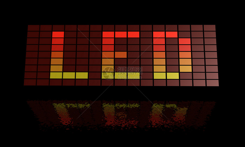LED 显示展示电子产品正方形红色反射均衡器工具插图网格技术图片