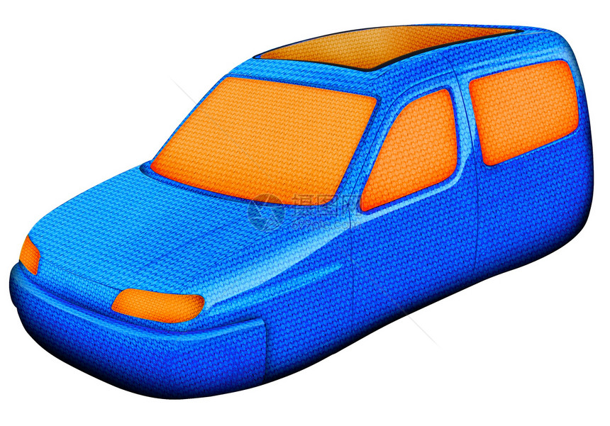 露天车顶车隔离车辆插图机器火箭橙子蓝色渲染白色运输技术图片