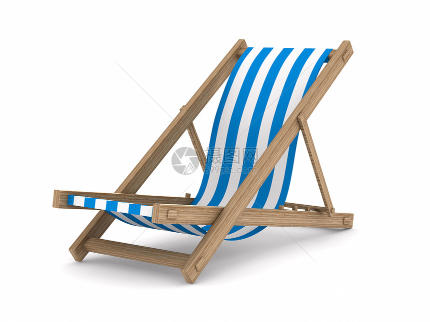 白色背景的牌椅 孤立的 3D 图像假期闲暇酒店娱乐木头海岸享受长椅怠速旅游图片