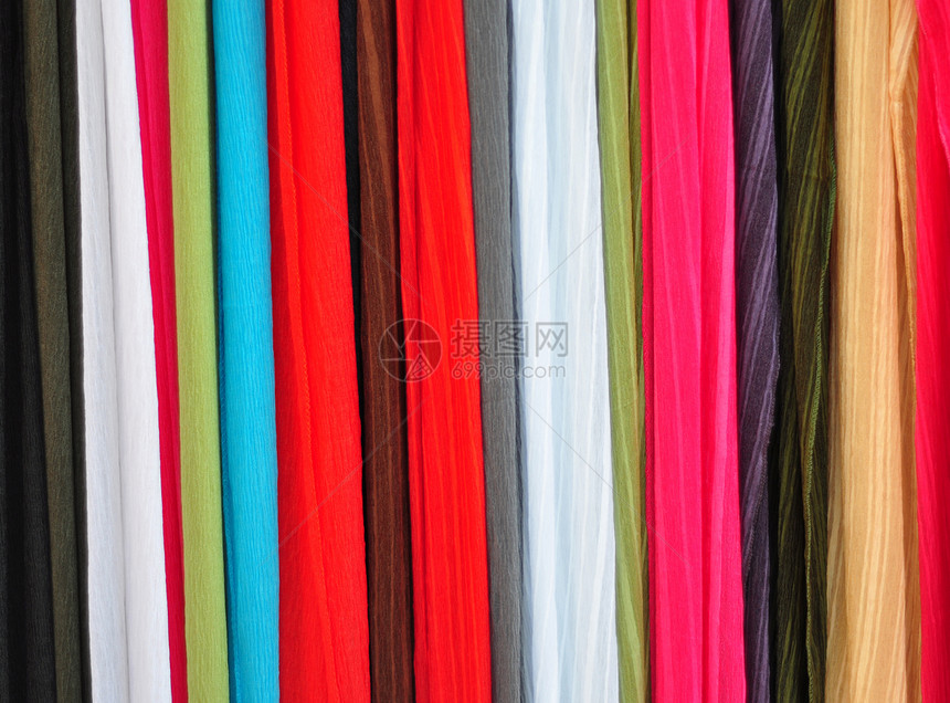 彩色织物紫色纺织品缝纫店铺制造业红色市场粉色裁缝橙子图片