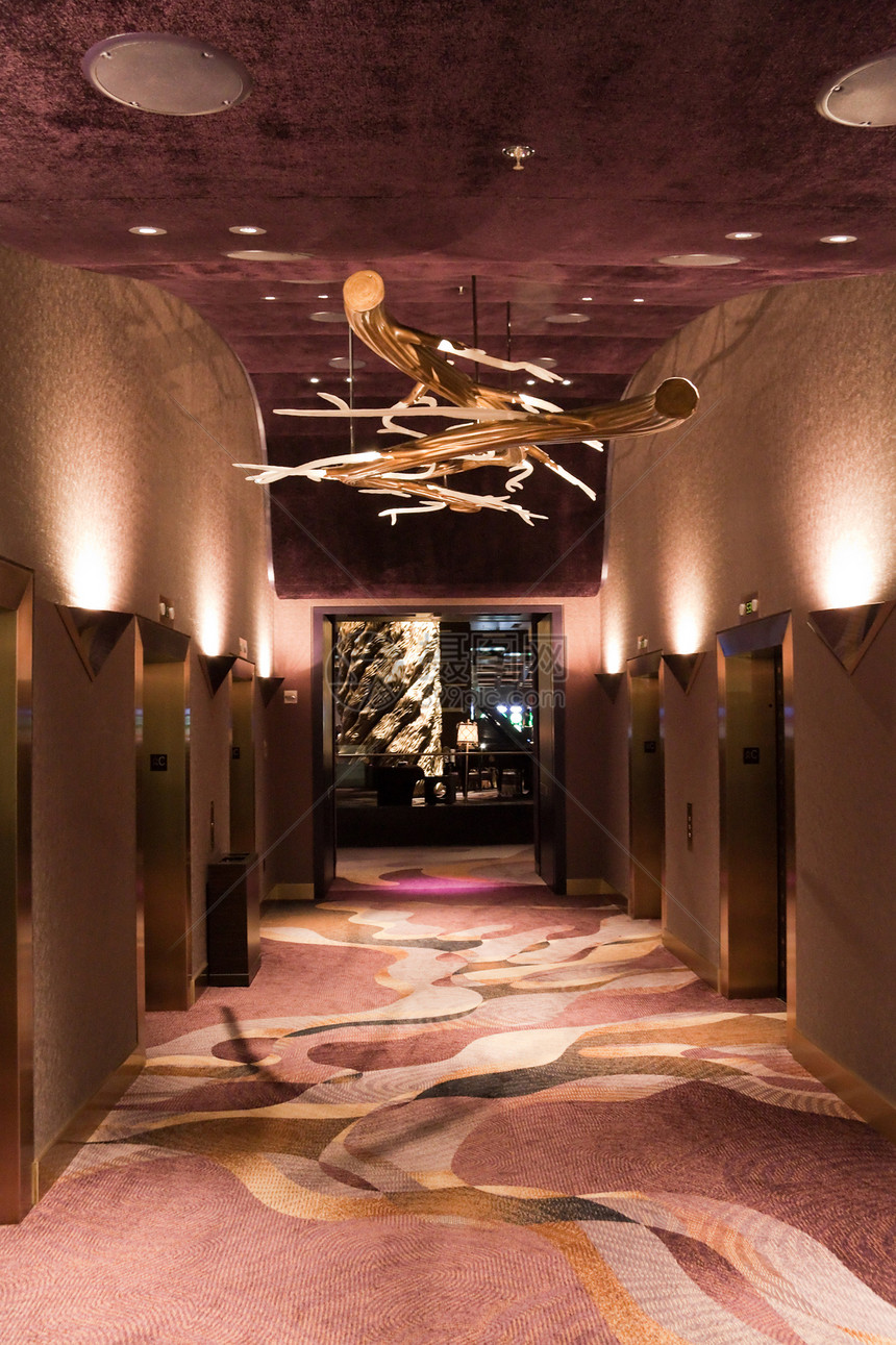 电梯大厅建筑地面风格假期奢华天花板房间装饰酒店走廊图片