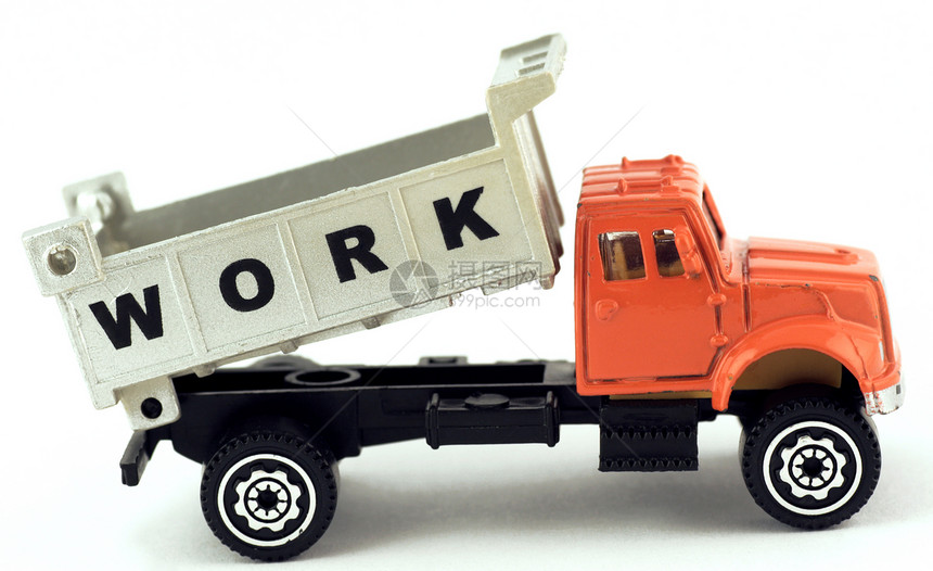 垃圾卡车进步运输员工倾倒玩具货车车辆工人整车橙子图片