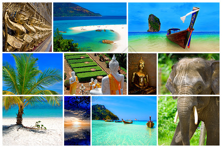 泰国旅游团体海洋长尾收藏热带国家天堂蓝色海岸背景图片