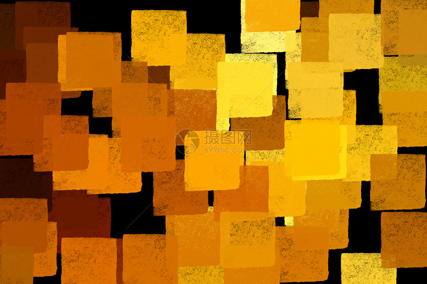 平方抽象艺术插图橙子棕色中风笔画印象派失真图层绘画图片
