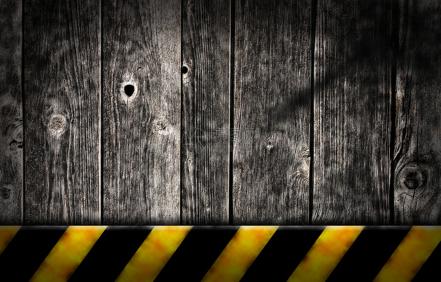 带警告条的木板边界横幅障碍构造交通安全危险黄色插图黑色图片
