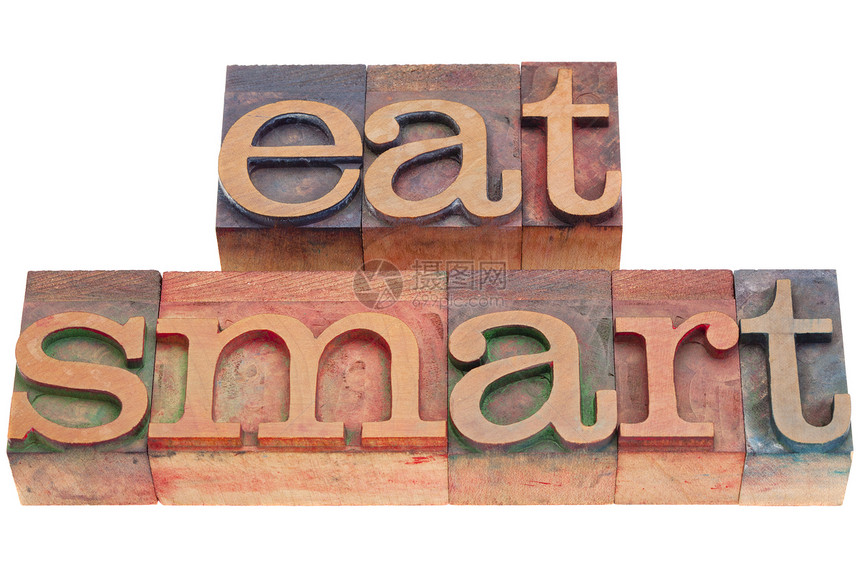 使用文字印刷型的智能饮食图片