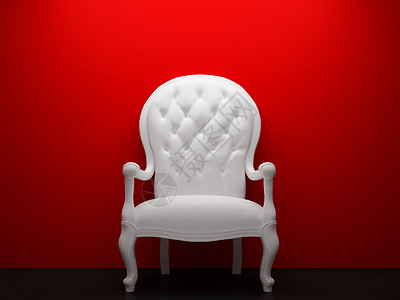 内部的白色渲染公寓扶手椅房间红色地面插图背景图片