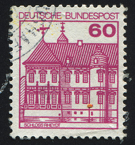 德国风格建筑邮票风格地址城堡邮局邮件城市邮戳建筑学信封街道背景