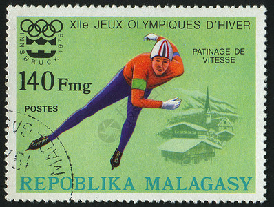 邮票集邮锦标赛竞争地址男人套装邮戳溜冰者运动竞赛背景图片