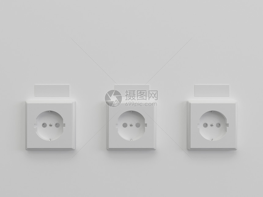 三个白色插座图片