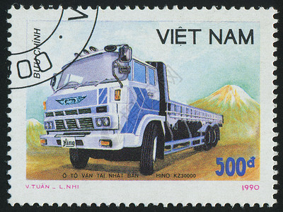 邮票卡片邮戳物流卡车汽车旅行柴油机运输邮件地址高清图片