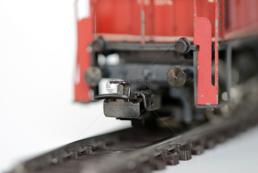列火车造型白色红色机车铁轨玩具集电极铁路爱好运输图片