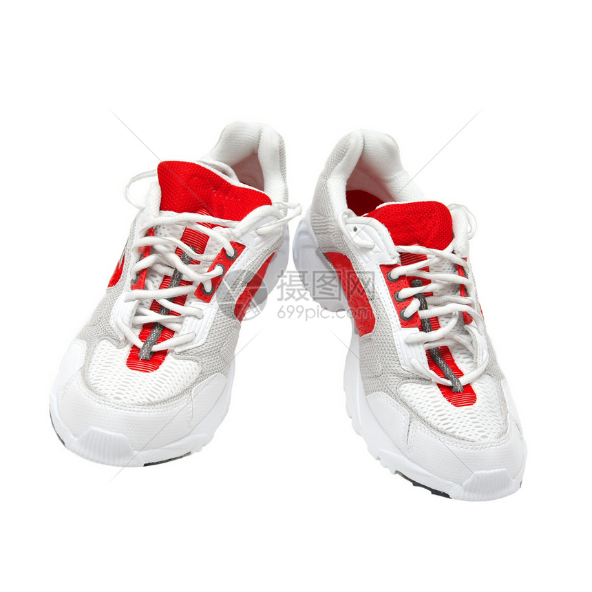 鞋子鞋慢跑活动配饰运动竞技训练白色鞋类运动员闲暇图片