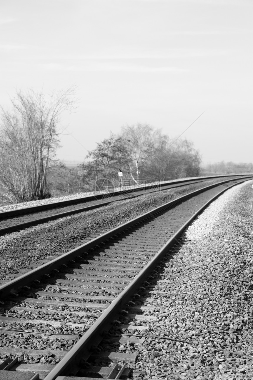铁路铁路轨道小路曲线金属通道碎石弯曲运输图片