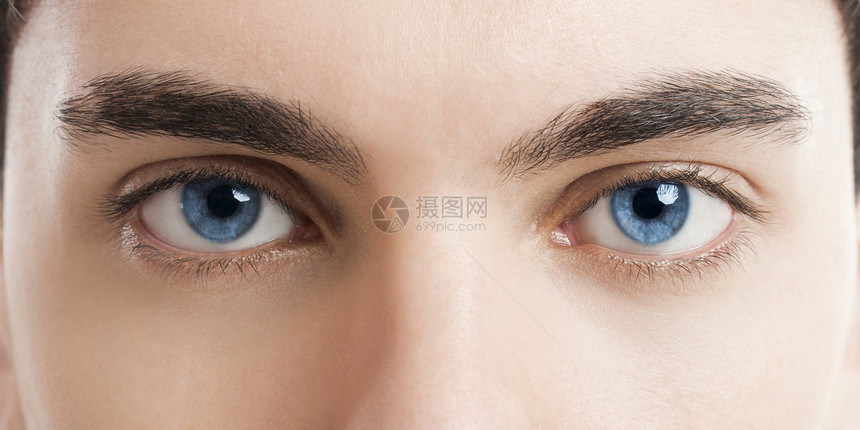 蓝眼睛眼球瞳孔男人男生男性睫毛手表皮肤眼皮眼科图片
