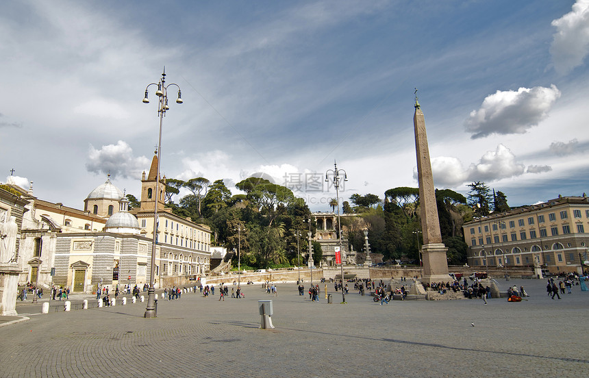 人民广场 罗马 意大利拱门建筑物纪念碑建筑旅行游客蓝色古董石头天空图片