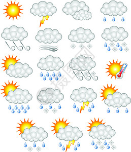 天气标识气象天气预报商业图标设计图片