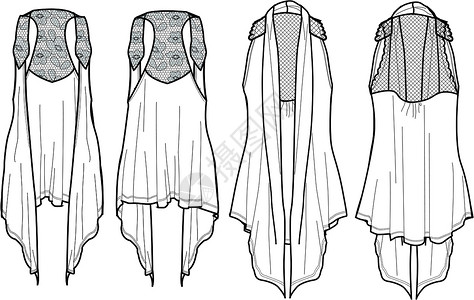 女时装服装包装背心艺术女士纺织品插图针织物品针织品空白白色缝纫背景图片