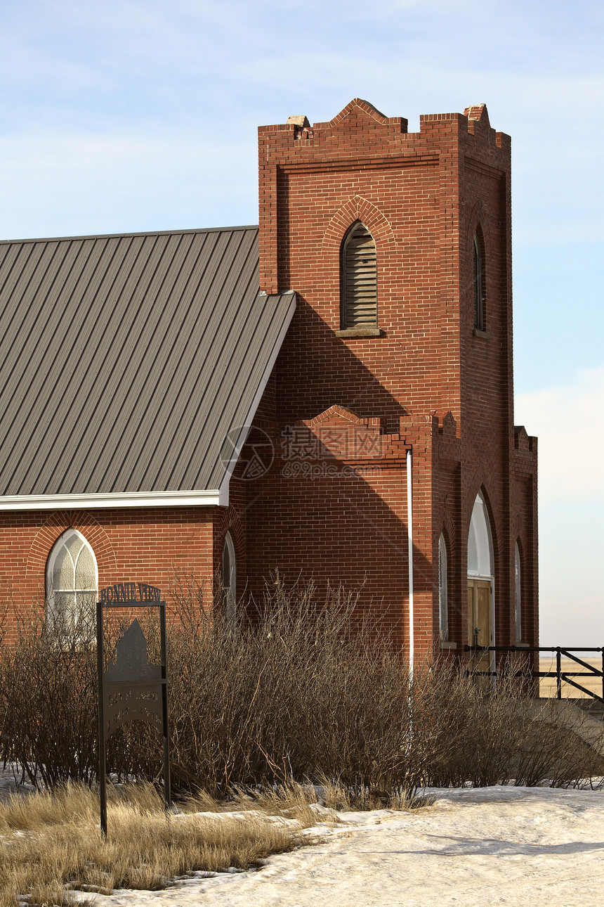 冬季乡村教堂场景风景照片教会宗教图片