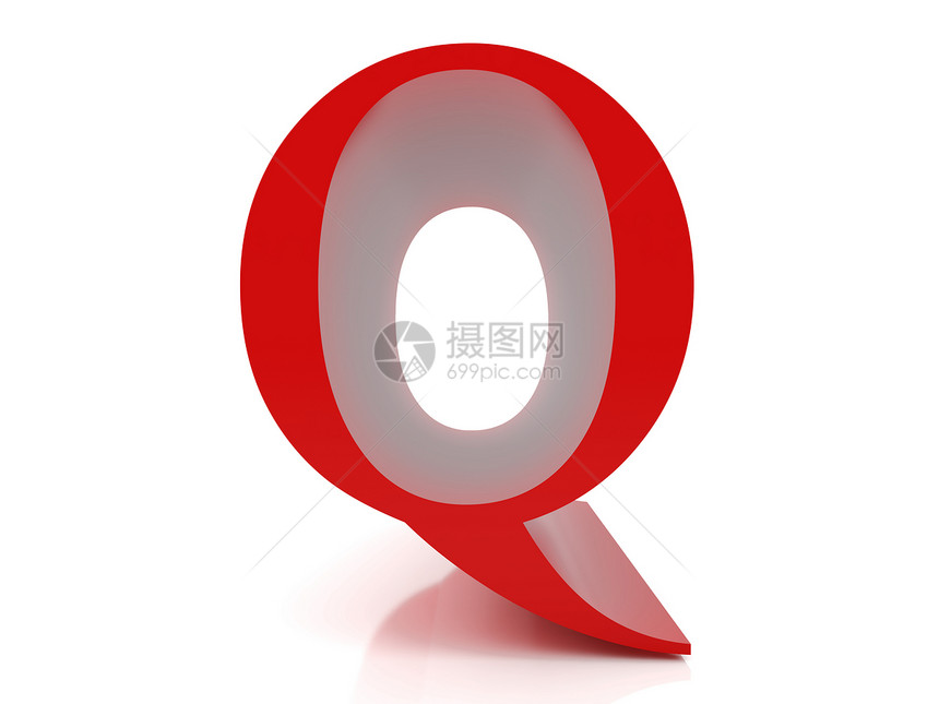 字母Q脚本写作红色白色图片