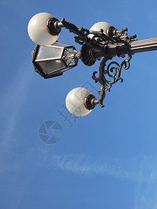 街灯工具天空灯柱蓝色标准背景图片