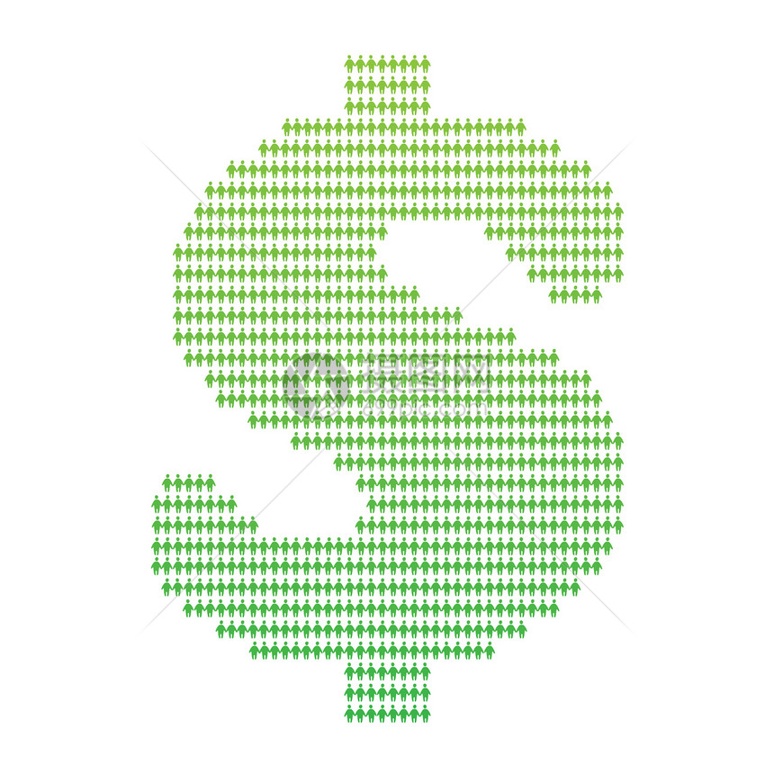 美元人群投资绿色插图白色男人货币梯度团体经济图片