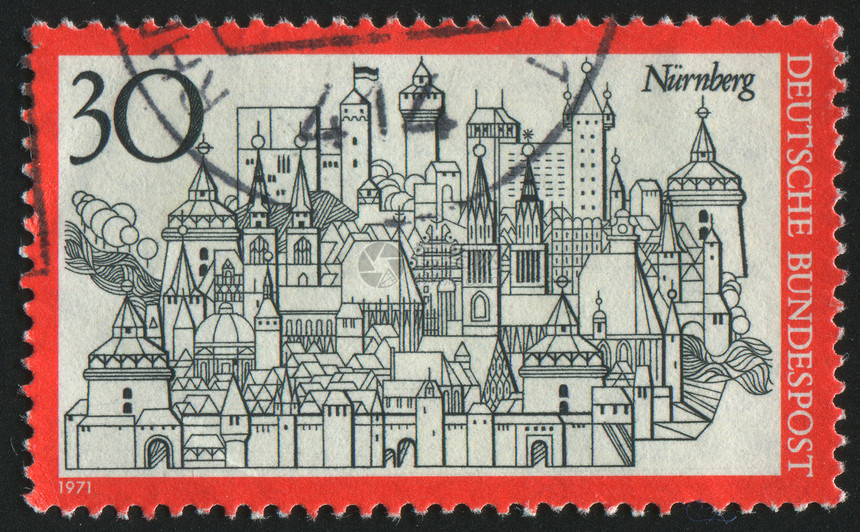 邮票风格建筑学城堡街道建筑房子集邮历史性邮戳邮件图片