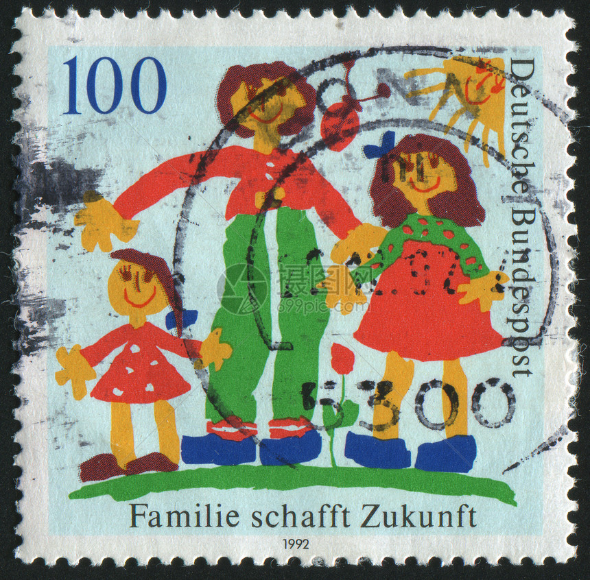 邮票想像力床单水彩家庭童年油漆母亲邮件信封创造力图片