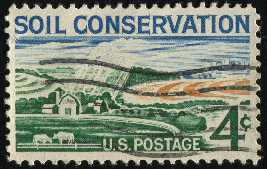 邮票集邮场地天空建筑国家农业农场牧场草地奶牛图片