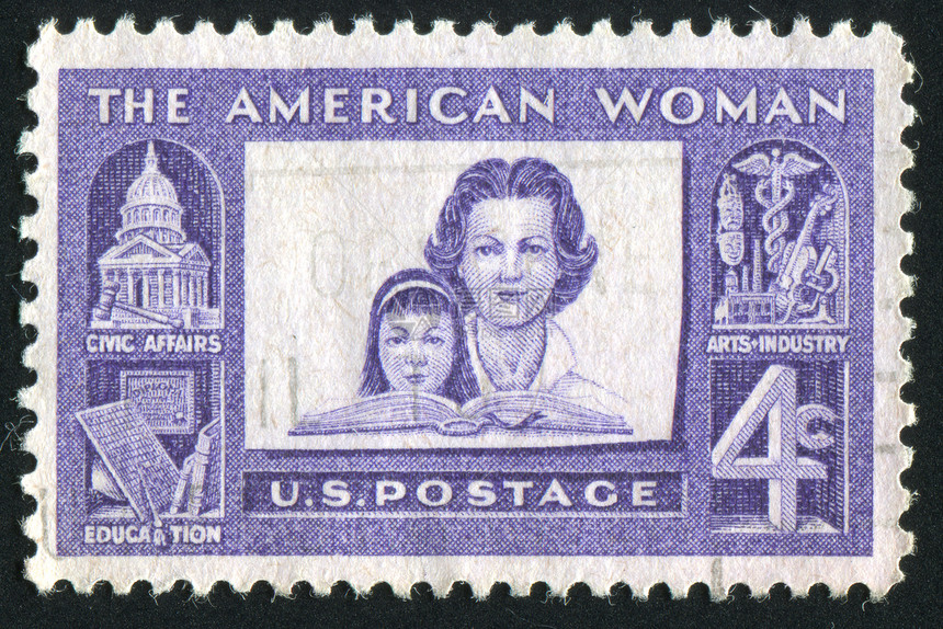 邮票女士集邮女儿孩子邮戳邮件女孩童年信封家庭图片
